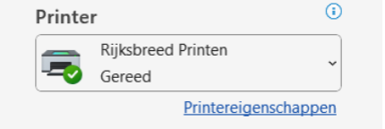 Screenshot van selecteren juiste printer