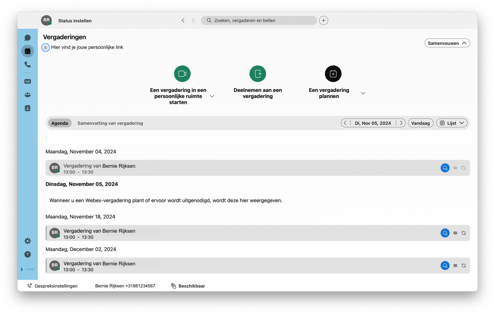 Een vergadering inplannen in Webex