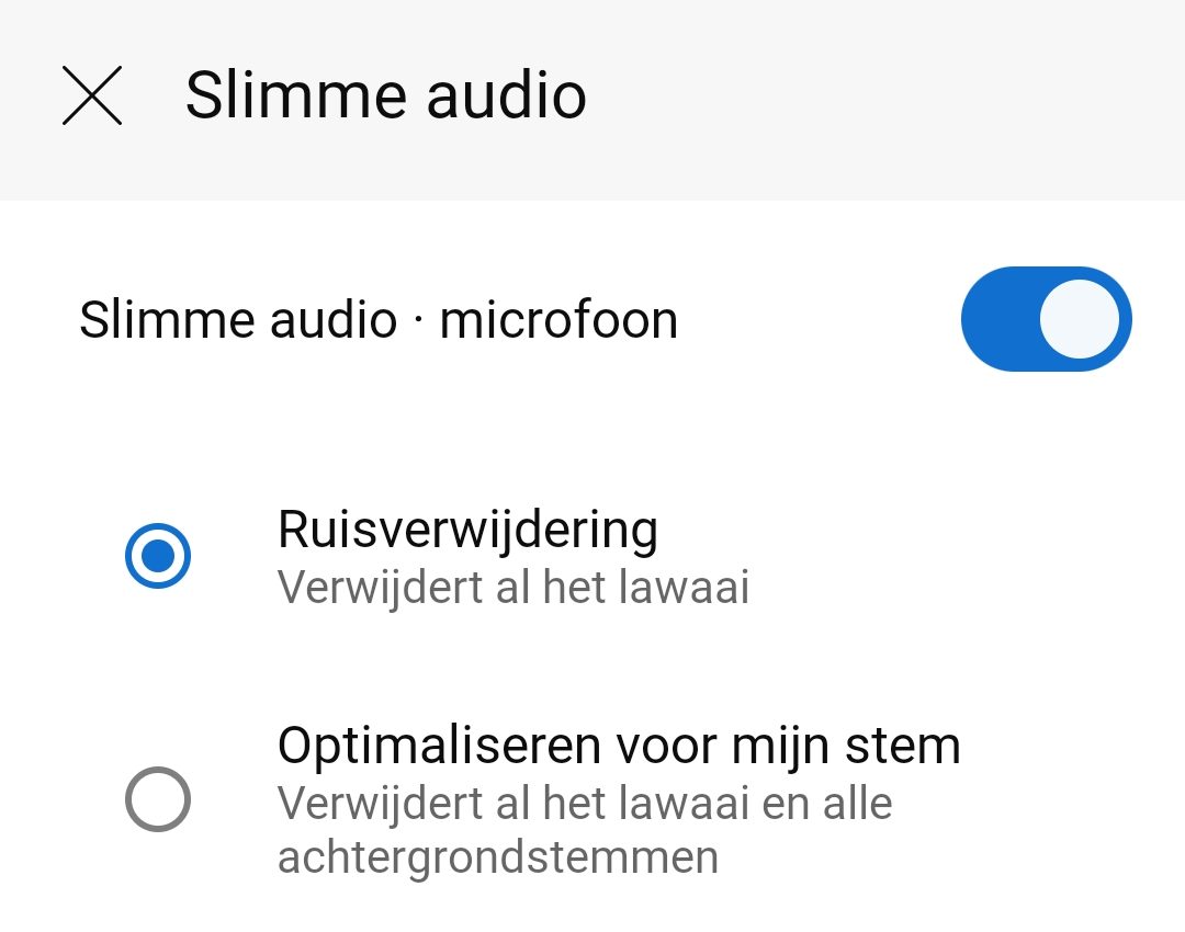 Screenshot slimme audio in Webex op een Android-telefoon