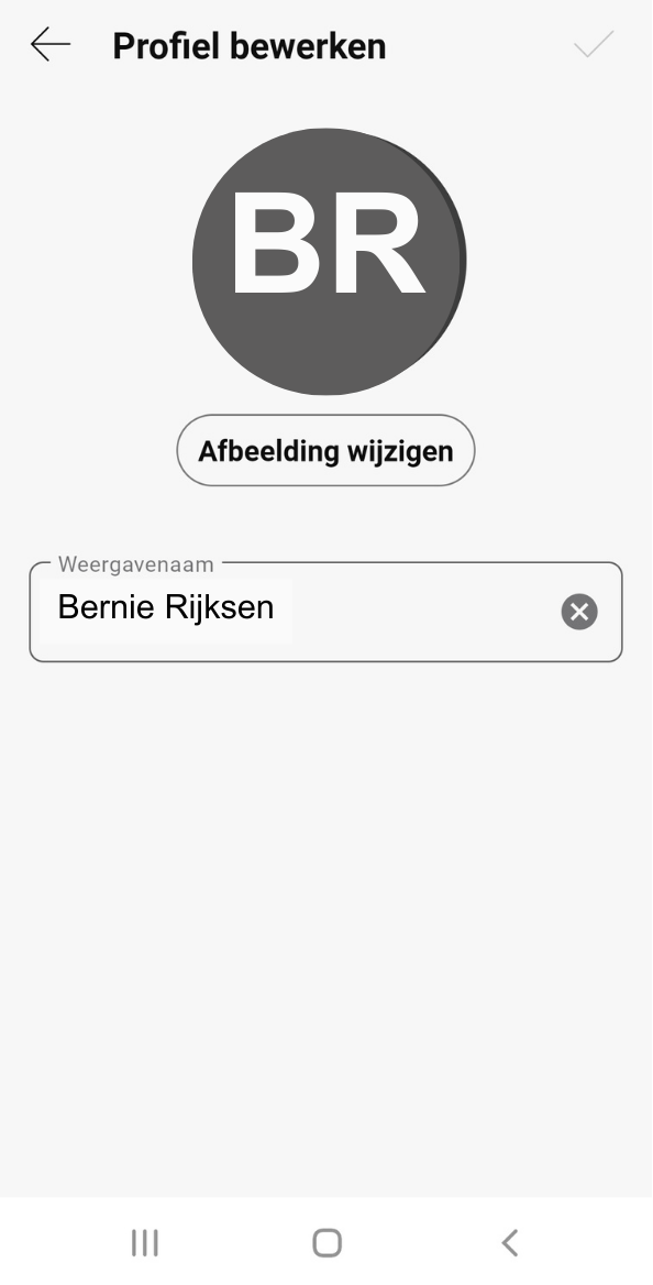 Screenshot van profiel bewerken in Webex op Android-telefoon