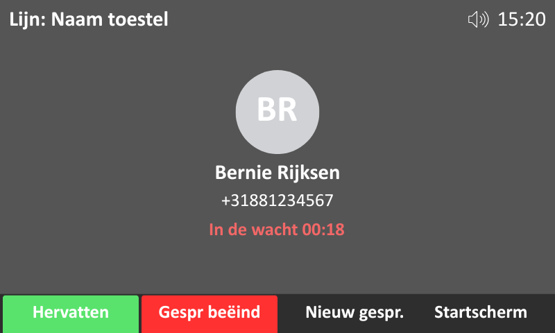 Afbeelding van gesprek in de wacht op vast toestel