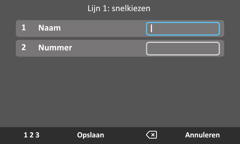 Screenshot van snelkiesnummer instellen op vast toestel